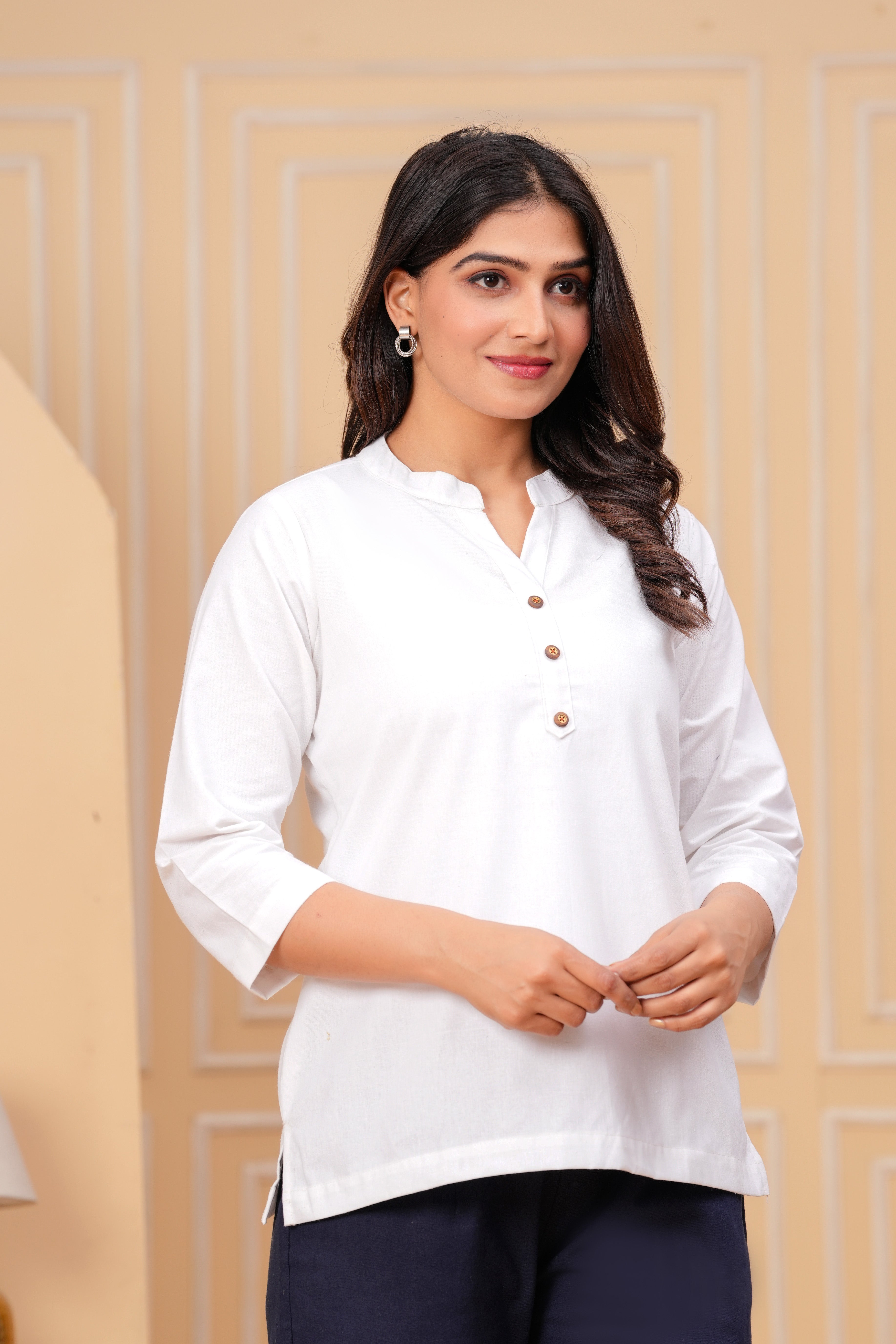 Linen Solid Short Kurta